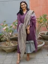 Purple Colour Rayon Printed Kurti With Pant Dupatta Aaradhna 2067